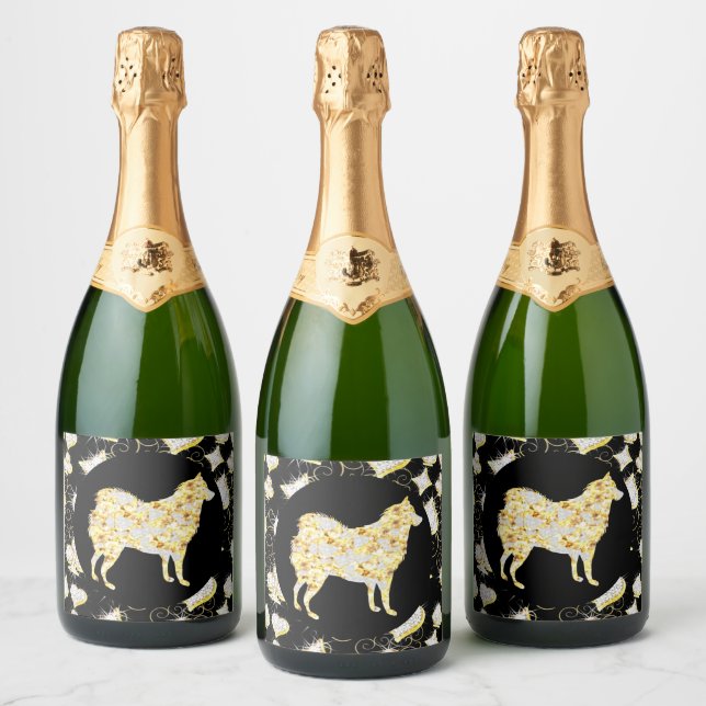 HUSKY BLING SPARKLING WINE LABEL (Bottles)