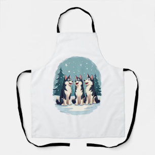 Husky Christmas Choir dog Apron