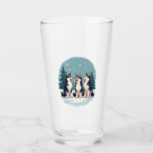 Husky Christmas Choir Glass