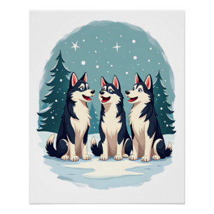 Husky Christmas Choir Poster