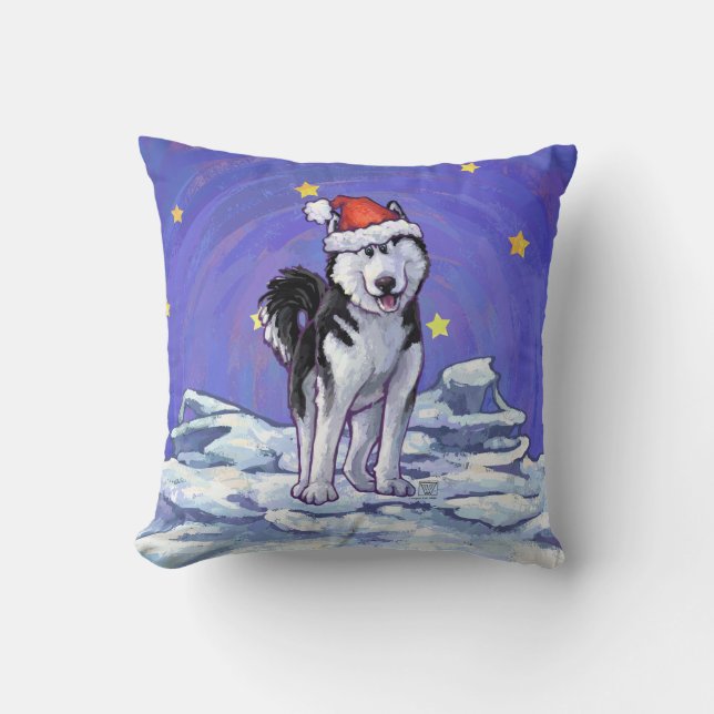 Husky Christmas Cushion (Front)