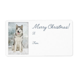 Husky Christmas Gift Stickers