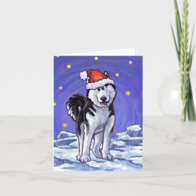 Husky Christmas Holiday Card (Front)