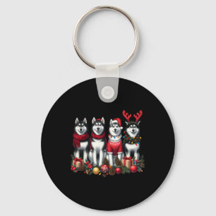 Husky Christmas Key Ring