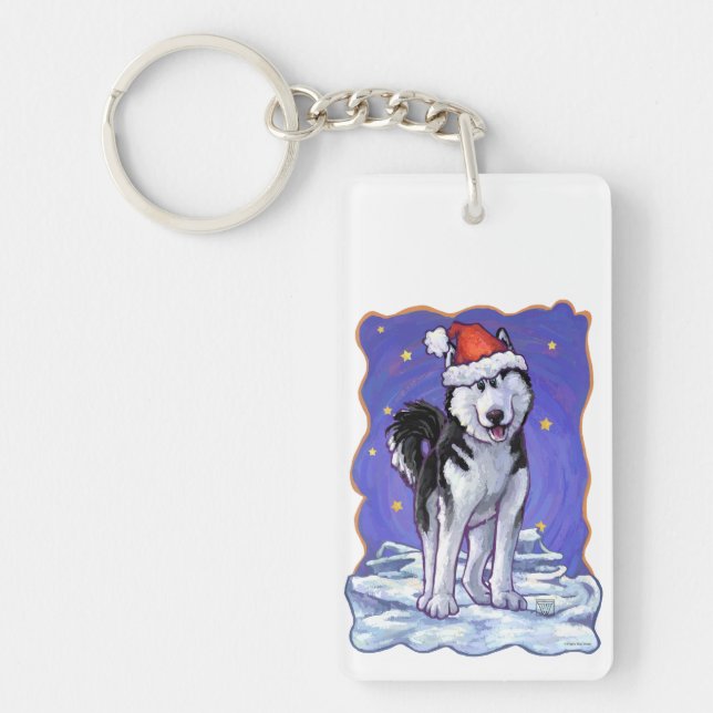 Husky Christmas Key Ring (Front)