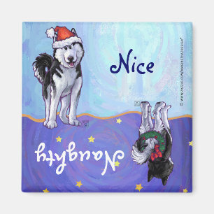 Husky Christmas Magnet