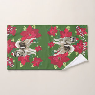 Husky Christmas  Towel Set