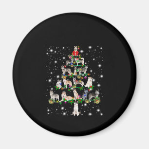 Husky Christmas Tree Covered By Flashlight Magnet