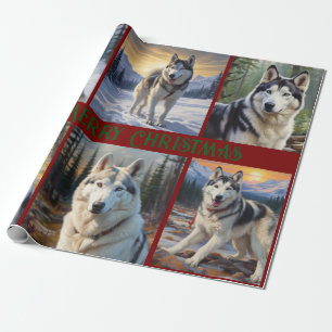 Husky Christmas Wrapping Paper