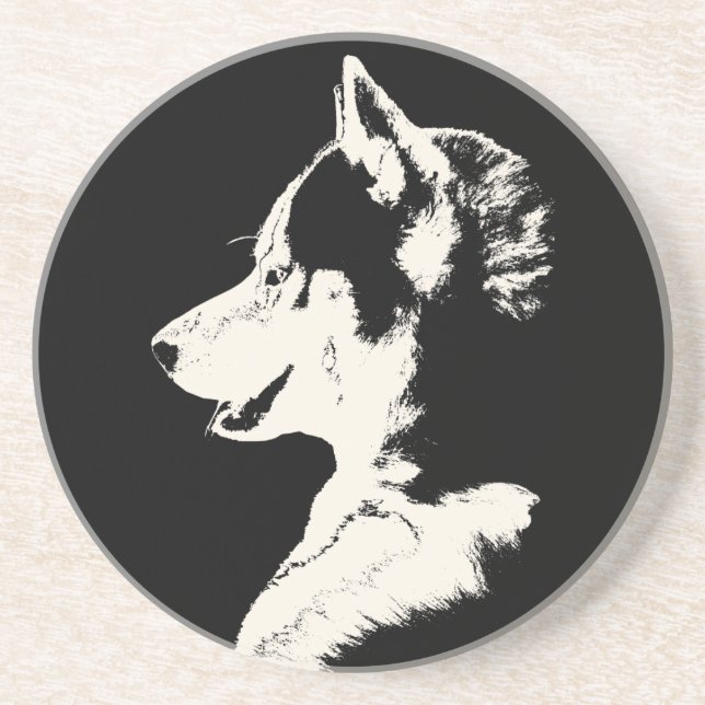 Husky Coaster Husky Malamute Wolf Dog Coaster (Front)