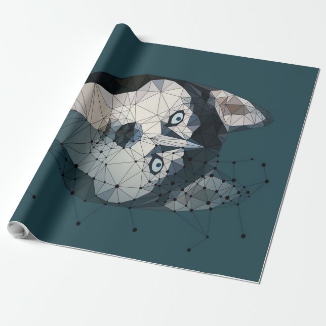 Husky Constellation Canvas Wrapping Paper (Unrolled)
