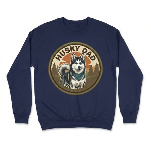 Husky Dad Crewneck   Siberian Husky Dog Dad Gift Sweatshirt