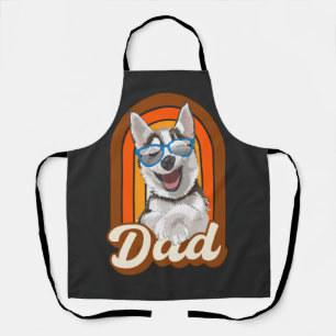 Husky dad, dad dog, love huskies apron