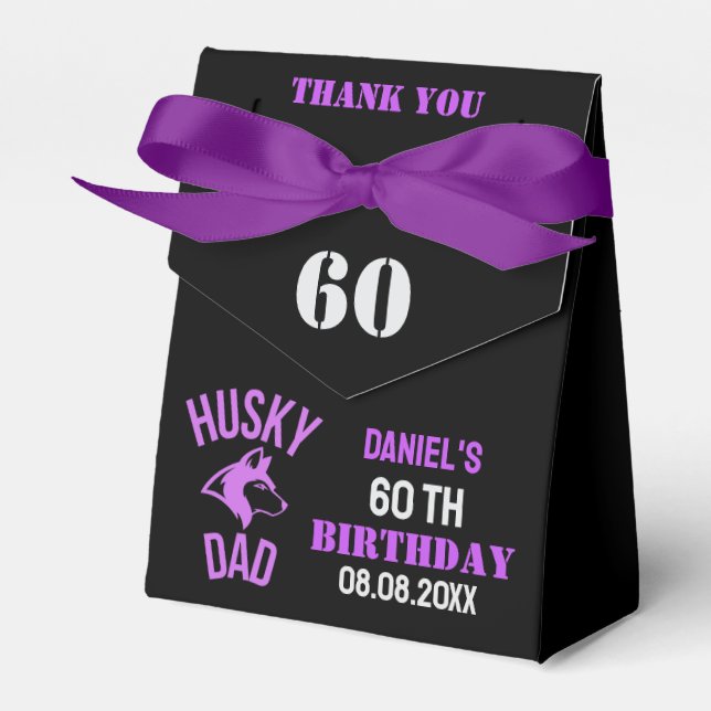 Husky Dad, Dog Dad Birthday     Favour Box (Front Side)