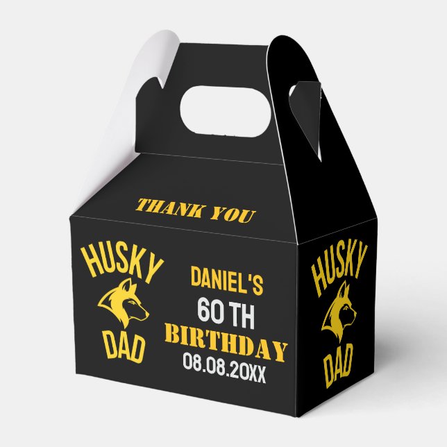 Husky Dad, Dog Dad Birthday     Favour Box (Back Side)