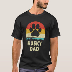 Husky Dad For Men Siberian Husky Dog Vintage T-Shirt