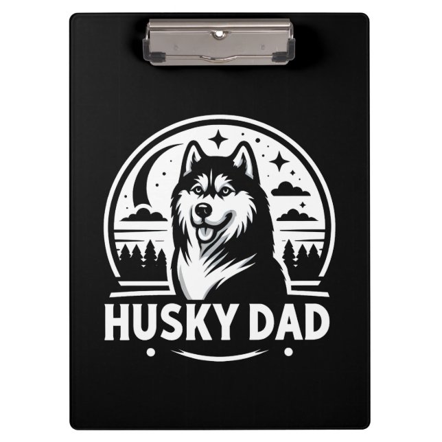 Husky Dad Gift Dog Owner Siberian Huskies Father Clipboard (Front)