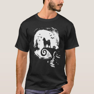 Husky Dog And Moon Halloween Costume Dog 1 T-Shirt