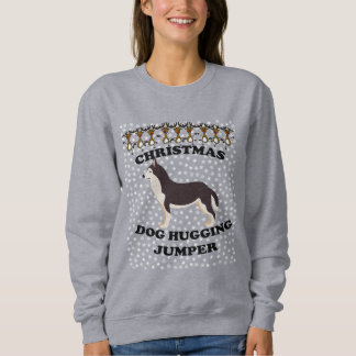 Husky dog Christmas Dog Hugging Sweatshirt