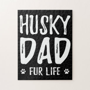 Husky dog dad for life  funny dog owner gift idea jigsaw puzzle