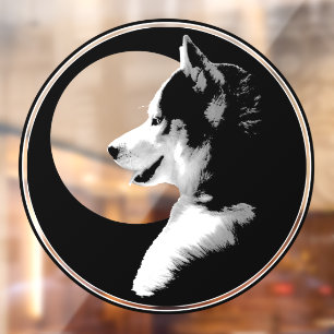 Husky Dog Decal Husky Puppy Dog Window Cling
