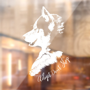 Husky Dog Decal Husky Puppy Dog Window Cling