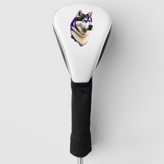 Husky Dog Design Golf Head Cover (Front)