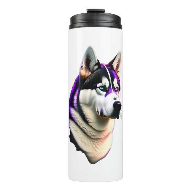 Husky Dog Design Thermal Tumbler (Front)
