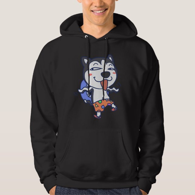 Husky Dog Expression Hoodie (Front)