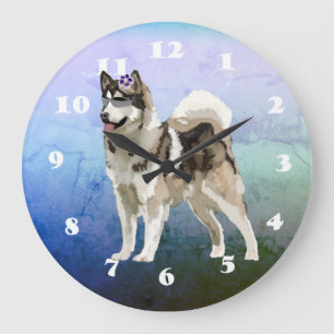 Husky Dog, Husky Art   Wall Clock