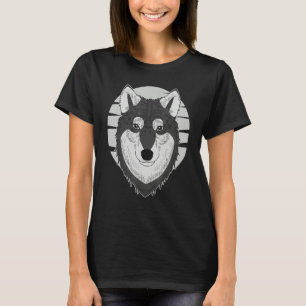 Husky dog imprint artwork face with Siberian Husky T-Shirt