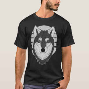 Husky dog imprint artwork face with Siberian Husky T-Shirt