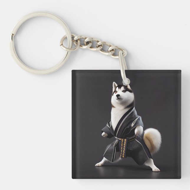 Husky Dog Knows Karate, Husky Dog Karate Player Key Ring (Front)