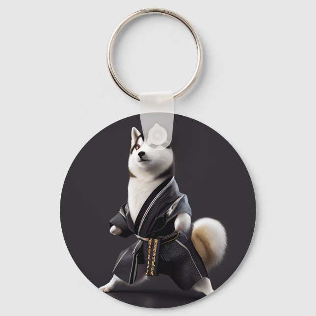 Husky Dog Knows Karate, Husky Dog Karate Player Key Ring (Front)