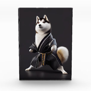 Husky Dog Knows Karate, Husky Dog Karate Player Photo Block
