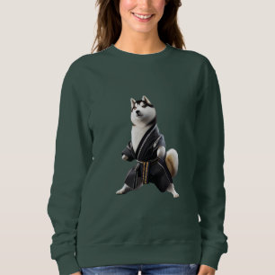 Husky Dog Knows Karate, Husky Dog Karate Player Sweatshirt