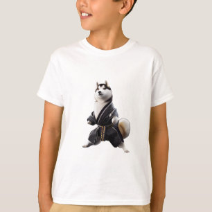 Husky Dog Knows Karate, Husky Dog Karate Player T-Shirt
