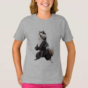 Husky Dog Knows Karate, Husky Dog Karate Player T-Shirt
