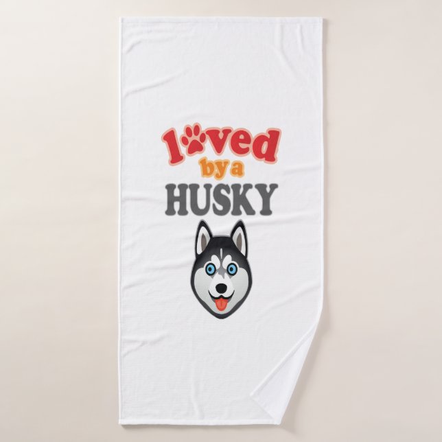 Husky Dog Lover Bath Towel (Bath Towel)
