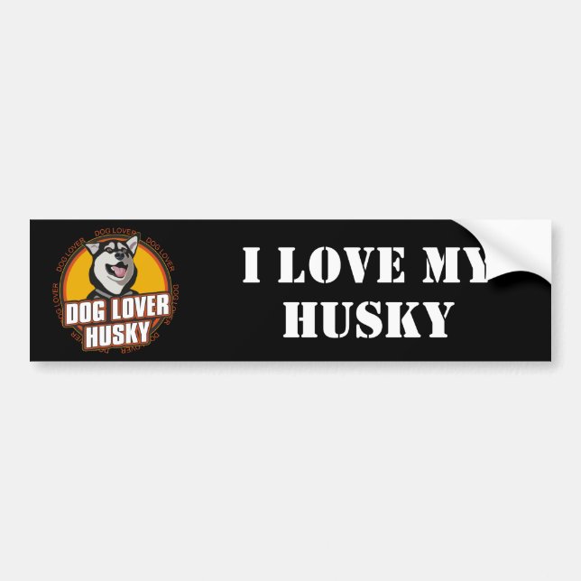 Husky Dog Lover Bumper Sticker (Front)