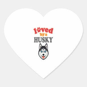 Husky Dog Lover Heart Sticker