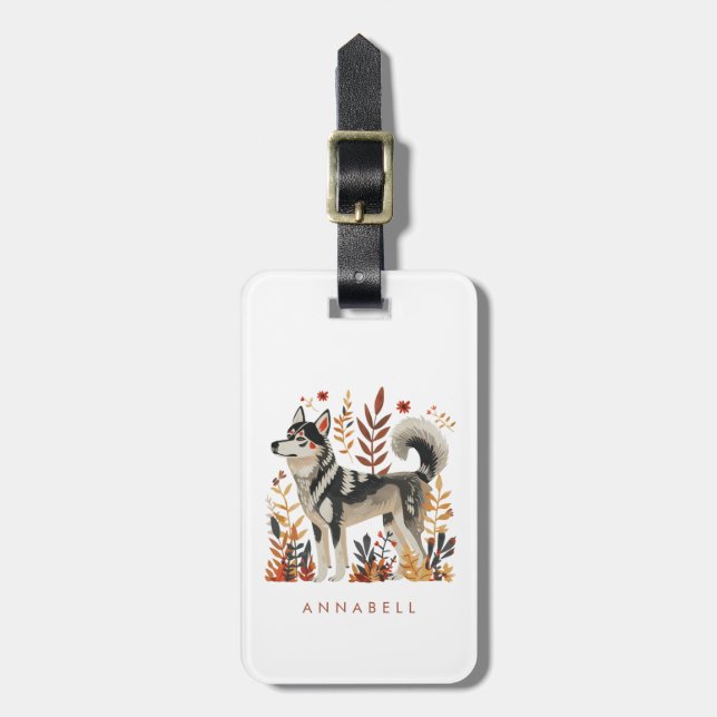 Husky Dog Luggage Tag (Front Vertical)