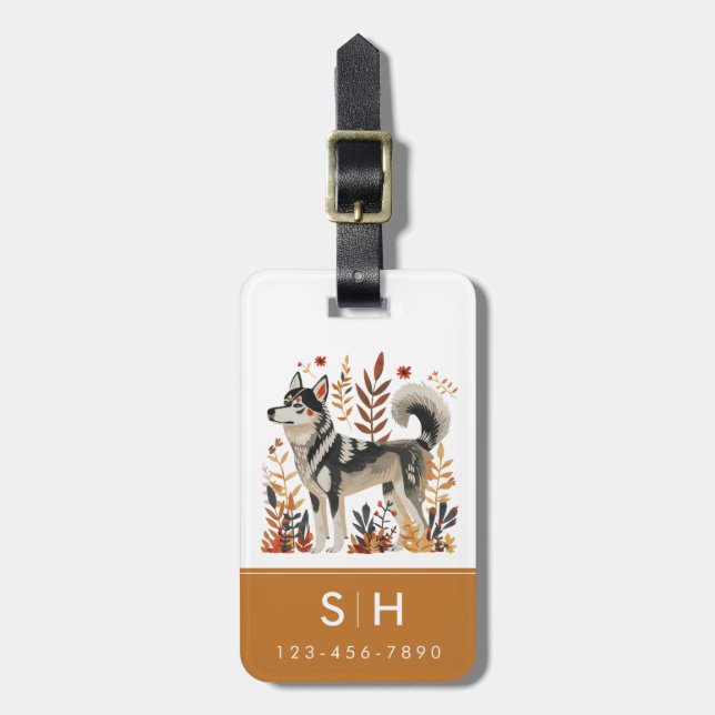 Husky Dog Luggage Tag (Front Vertical)