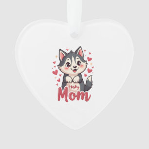 Husky Dog Mom Cute Kawaii Design Ornament