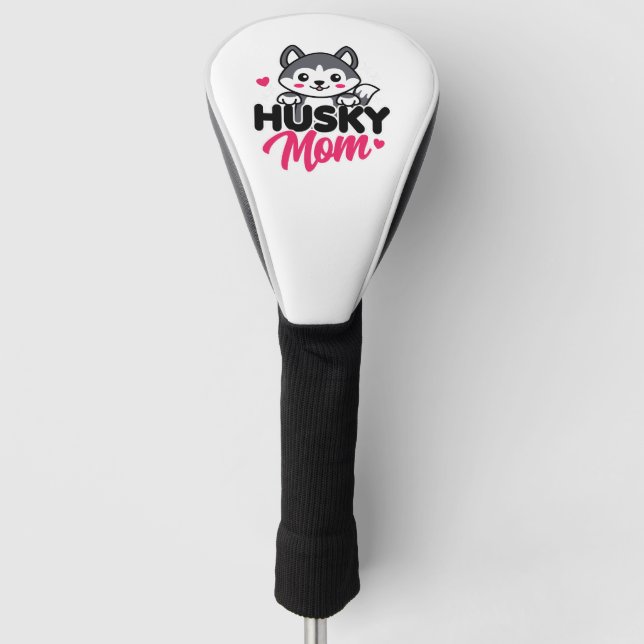 Husky Dog Mum Cute Kawaii Design Golf Head Cover (Front)