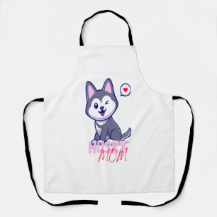 Husky Dog Mum Cute Kawaii Puppy  Apron