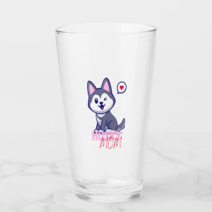 Husky Dog Mum Cute Kawaii Puppy  Glass
