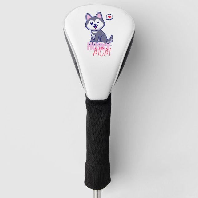 Husky Dog Mum Cute Kawaii Puppy  Golf Head Cover (Front)