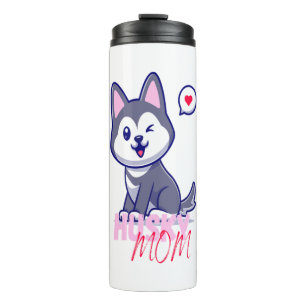 Husky Dog Mum Cute Kawaii Puppy Thermal Tumbler