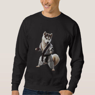 Husky Dog Play Karate, Karate Champion Husky Dog Sweatshirt